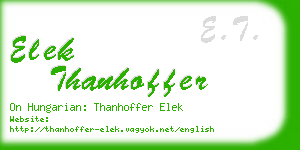 elek thanhoffer business card